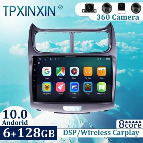 6+128GB For Chevrolet Sail 2009-2017 Android 10 Carplay Radio Player Car GPS Navigation Head Unit Car Radio with Screen