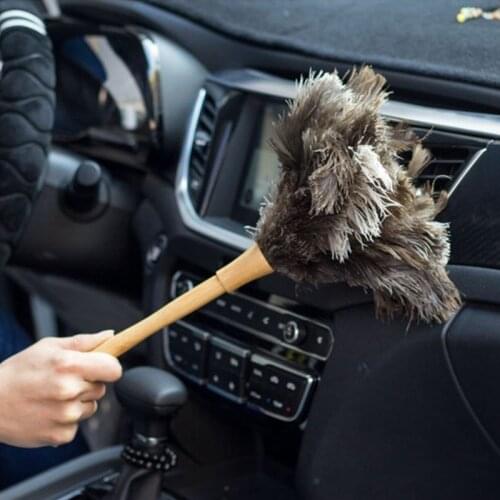 Anti-static Natural Ostrich Feather Fur Dust Duster Cleaning Brush Tool Household Bird Feather Duster