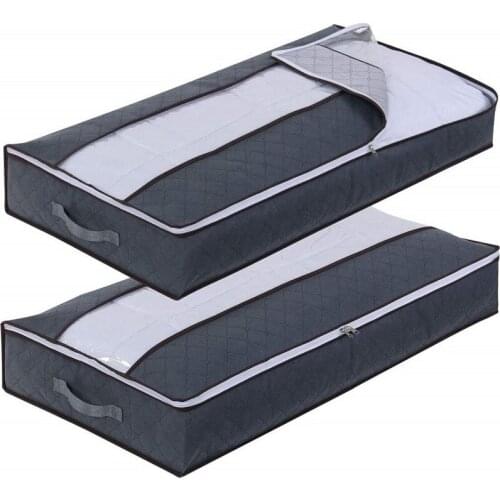 Mcao Large Under Bed Storage Bags Clothes Containers Clear Window Reinforced Handles Foldable Rectangle Closet Organizers TJ3651