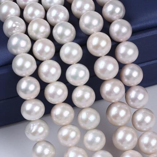 Factory Wholesale Price 11-14mm Natural White Big Size Edison Pearl Necklace Chain