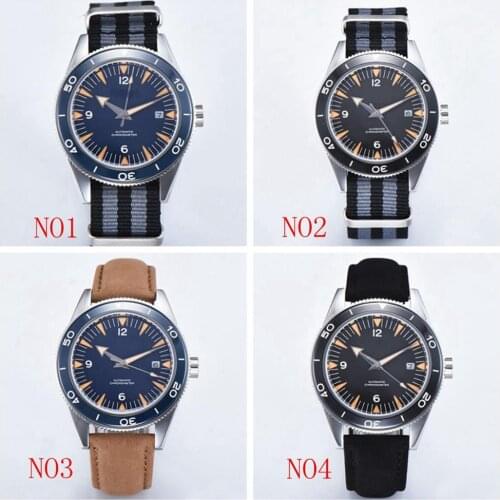 Mens Watch Automatic Mechanical 42mm Sapphire Glass Ceramic Bezel Blue Dial Mens Clock Waterproof Watch 007