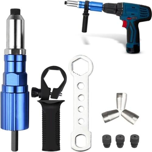 Electric Rivet Gun 2.4MM-4.8MM Core Blind Riveting Adapter Wireless Riveting Tool Accessories 1 Set