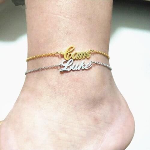 Dainty Custom Name Foot Anklet Bracelets For Women Personalized Initial Letters Nameplate Charm Anklets Leg Jewelry Friendship