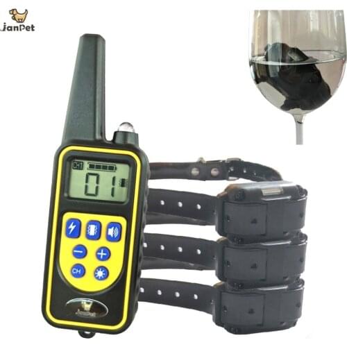 JANPET 800 Yards Medium/Large Dog Training Collar Rechargeable and Waterproof Electronic Dog Training System Support 3 Dogs
