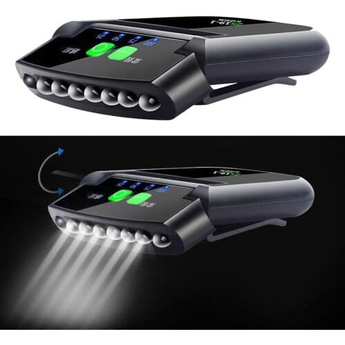 6 LED Headlamp Adjustable USB Rechargeable Sensor Cap Light Waterproof Headlight Hat Clip Lamp Flashlight Fishing Camping Lamp