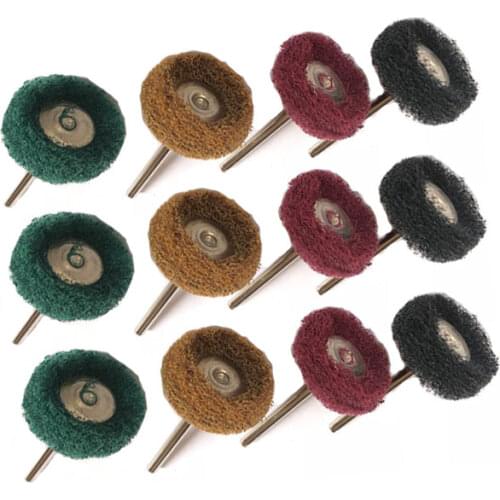 12pcs Electric Dremel Dill Grinding Accessories Abrasive Wheel Nylon Fiber Engraving Sanding Head Buffing Polishing Wheel