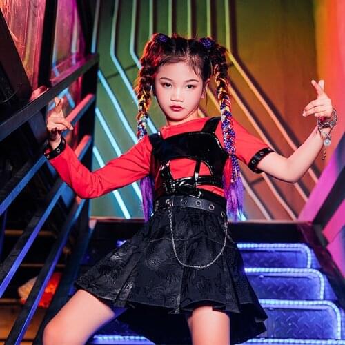 New Girls Jazz Dance Costumes ChildrenS Day Performance Clothes Kids Handsome Hip-Hop Suit Modern Street Dance Outfits DQL5311
