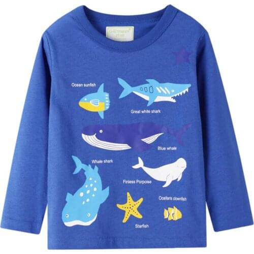 Funnygame New Arrival Animals Long Sleeve Baby T shirts for Autumn Spring Childrens Clothes Cute Fashion Kids Blouse Tops