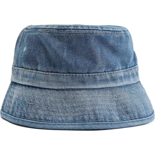 2021 New Foldable Fisherman Hat Washed Denim Bucket Hats Unisex Fashion Bob Caps Hip Hop Gorros Men Women Panama Bucket Cap