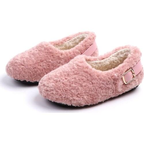 Girls plush cotton-padded shoes Childrens winter 2019 models plus velvet padded shoes baby boys warm winter shoes plush shoes