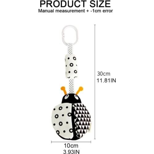 HUYU Cartoon Animal Stuffed Hanging Rattle Toy with Wind Chimes Baby Bed Crib Car Seat Travel Stroller Soft Plush Toys Birthday