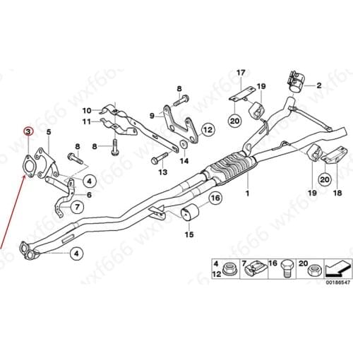 Exhaust pipe pad Manifold interface pad E60b mwF18 Seal gasket Three-way exhaust pipe interface Muffler gasket Manifold gasket