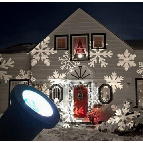 Arrival Outdoor Christmas Led Light projector Romantic White Snowflake projectors Christmas lights Snow pattern projection lamp