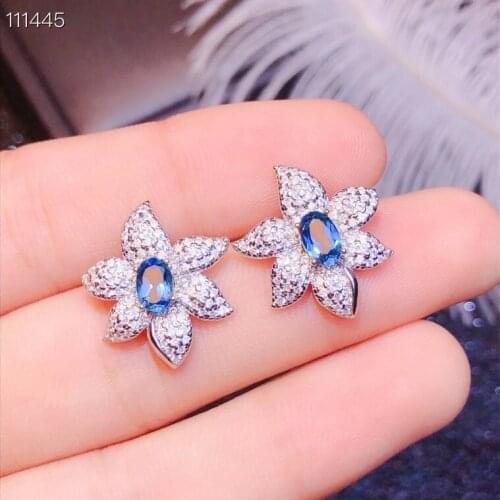 Natural Topaz Earrings. The latest design. European and American super fashion design. 925 sterling silver. Include certificate