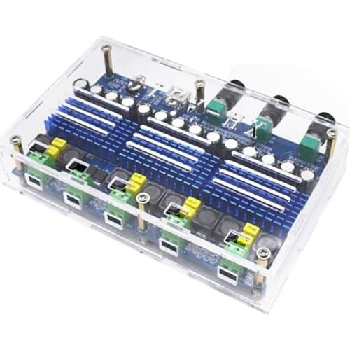 TPA3116D2 Bluetooth 5.0 Digital Power Amplifier Board 4 Channel 50Wx2+100Wx2 Stereo Dual Bass Subwoofer AMP Home Theater