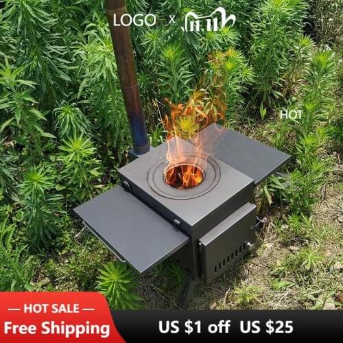 Outdoor ultralight titanium alloy wood stove multipurpose camping tent heating stove outdoor survival