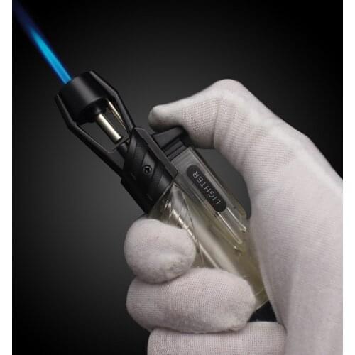 Windproof Jet Lighter Blue Flame Torch Lighter Visible Gas Butane Refillable Cigar Lighter Gadget For Mens Gift