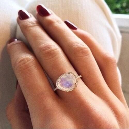 Vintage rose gold color irregular natural stone rings for women fashion finger ring jewelry accessories anel de namoro wholesale