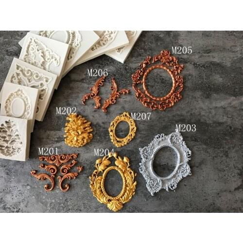 Hollowed out relief frame sugar turning silica gel mould b073