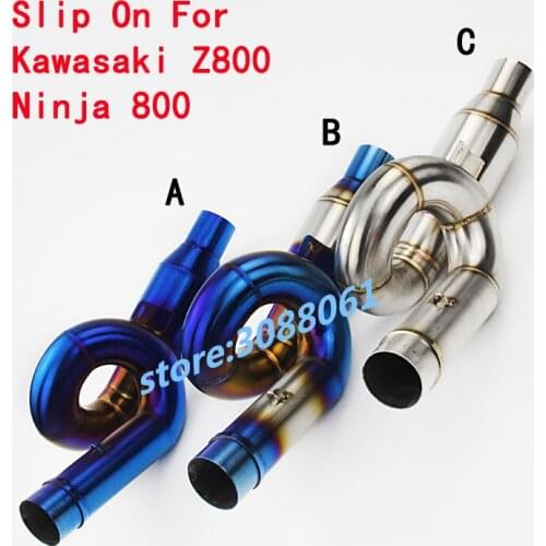 Z800 Full System Motorcycle Modified Stainless Steel Roundabout Exhaust Mid Link Pipe For Kawasaki Z800 Ninja800 Without Exhaust