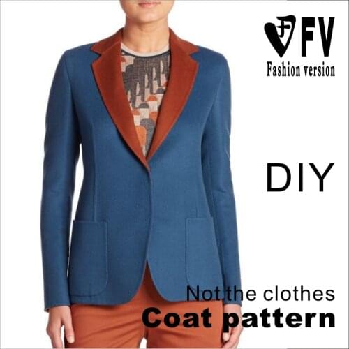 Ladies short double-sided cashmere long-sleeve blazer pattern 1:1 clothing cutting design drawing BWT-55