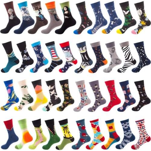 Women Socks Winter Cartoon Dog Octopus Flower Plant Kawaii Funny Streetwear Cartoon Animal Novelty Happy Socks Christmas Gifts