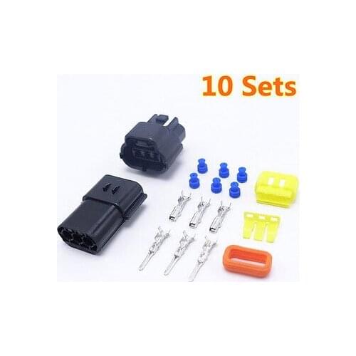 10 Sets Three Pins Way Connector AMP 1.8 New Auto Connector Plugs Waterproof New