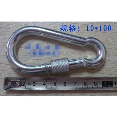 10mmx 10cm Deduction esticador de arame swivel clip lobster clasps snap hook climbing carabiner carabin