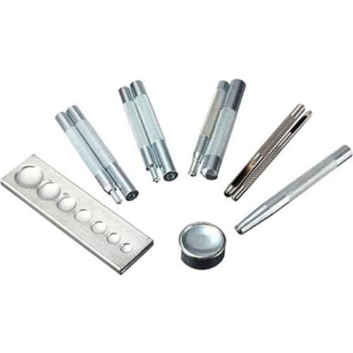 11Pcs Eyelet Die Punch Snap Rivet Button Setter Base Kit Punch Hole And Install Rivet Button DIY Leather Craft Work Installation