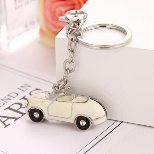 2021 spring fashion new cute metal painting oil car crystal gem rhinestone bag wallet key chain birthday party gift