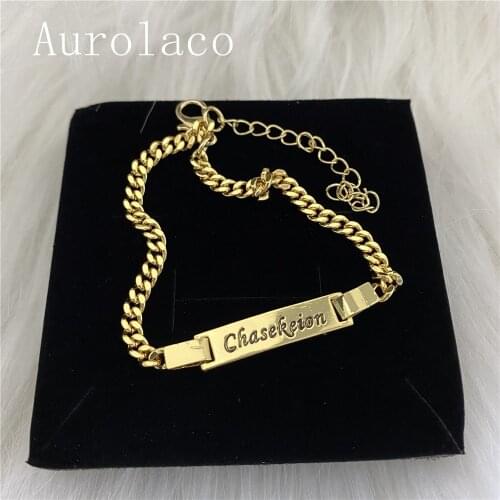 AurolaCo Name Bracelet Custom Name Bracelet Stainless Steel Bracelet Charm Bracelet Personality Jewelry Gift for Baby