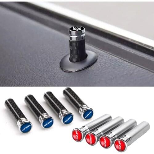 Auto Door Lock Knob Pins Cover for Haval H6 H9 H2 H2S H5 H8 Jolion Carbon Fiber Emblem Decals Car Styling Interior Accessories