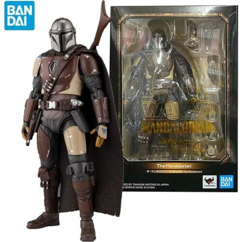 BANDAI Star Wars The Mandalorian Peluche Starwars 15cm S.H.Figuarts Action Figures PVC Doll Collection Model Kids Toys
