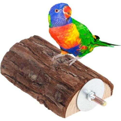 Pet Parrot Wooden Bird Cage Perches Stand Platform Parakeet Budgie Rat Play Toy