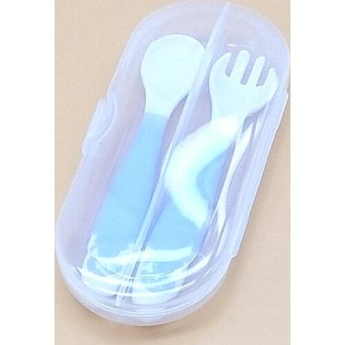 Baby Spoons Baby Soft Silicone Spoon Infant Kids Tableware for Children Flatware Cutlery Baby Feeding Tools with Storage Box
