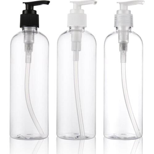Transparent 300ml X 20 PET Lotion Pump Bottle,Amber Plastic Cosmetic Container,Empty Shampoo Sub-bottling,Essential Oil Bottle