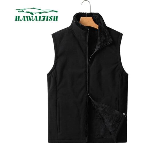 Hawaifish brand Vest men 2021 winter fashion lamb Plush vest male high quality Sleeveles coat plus Size 8XL Homme Brand Clothing