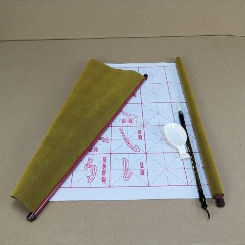 Chinese brush calligraphy scroll water writing bumi character grid strokes water writing paper practice introduction imitation r