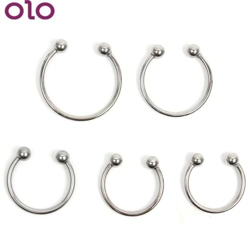 OLO Penis Ring Stainless Steel Cock Ring Delay Ejaculation Adult Products Sex Toys for Men Penis Enlargement Extender