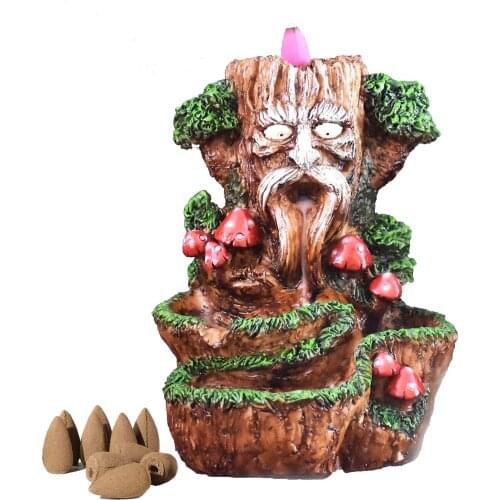 Tree People Reflux Incense Burner Tree God Reflux Incense Burner Home Decoration Crafts Ornaments With 10 Reflux Incense