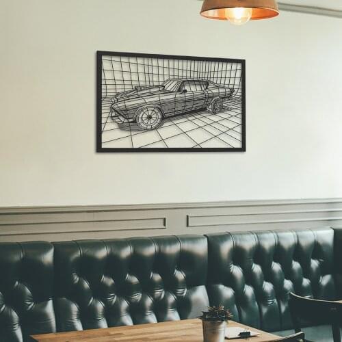 CHEVELLE METAL DUVAR TABLOSU ARABA MUSCLE CAR ŞIK DEKOR DEKORATİF 45x70 cm