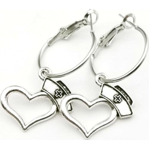 Fashion Nurse Bag Doctor Earring Plate Pendant Small Tremella Hoop Charm Medical School Graduation Souvenir Gift Luxury Jewelry