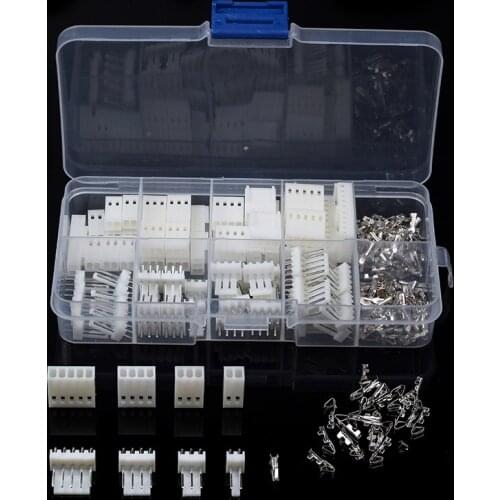 150PCS 2/3/4/5 Pins Male&Female Assorted Set JST-XH 2.54mm Wire White Housing Connectors Set Jumper Pin Bare Terminals