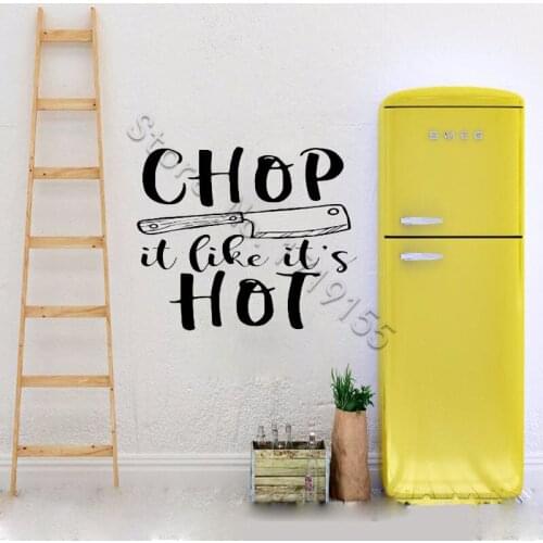YOYOYU Wall Decal Chop it like its Hot Quote Word Wall Stickers Kitchen Wallpaper Interior Design Vinyl Restaurant Mural ZW447