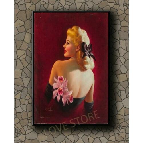 P252 Vintage Beautiful Pin-up Girl Classic Picture 379 Silk Fabric Poster Art Decor Indoor Painting Gift
