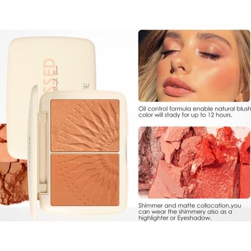 FOCALLUR-E Makeup Natural Facial Brighten Shadow Blush Powder Palette Makeup Cosmetic Professional Face Highlighter Powder