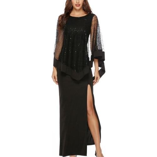 Sexy Summer Women Boho Maxi Dress cloak Hollow Sleeve Side Slit Loose Evening Party Dresses Office Long Beach Dress Hot Sale