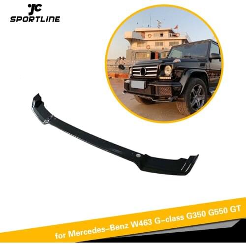 PP Glossy Black Front Lip Spoiler For Mercedes-Benz G Class W463 G350 G500 2016 - 2018 Front Bumper Lip Spoiler Splitters