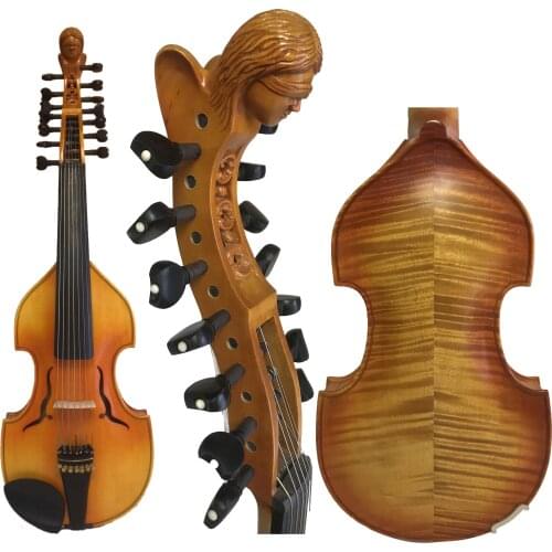 SONG Brand professional 7×7 strings 16" Viola d'Amore carved angel scroll