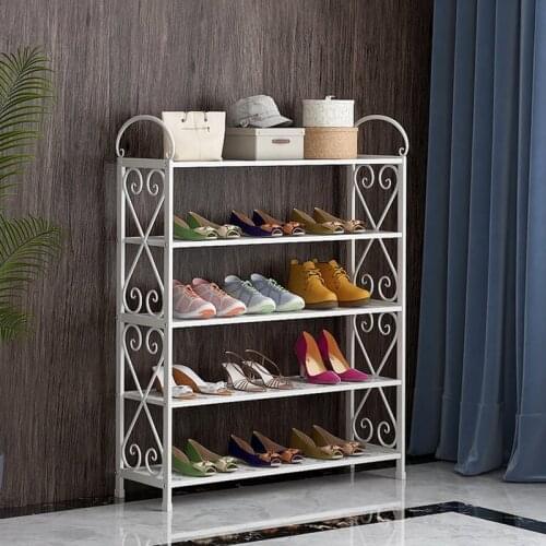 Simple shoe rack home economy dormitory dust-proof shoe cabinet space assembly door small shoe rack